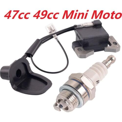 Gnition Coil Ignitor spark plug For 47cc 49cc 2 Stroke liya Mini Moto Pocket Dirt Bike Baby Crosser Mini Kids ATV Quad