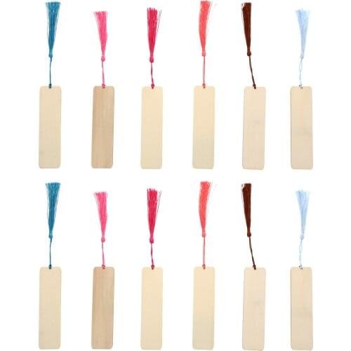 1 set of Delicate Bookmark Wooden Bookmark DIY Bookmark Bookmark with Tassels for Gifts