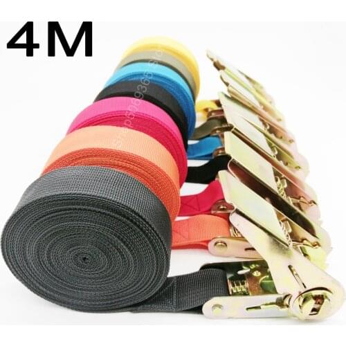 4Meter Car Tension Rope Motorcycle bike Lashing Rope Cargo Strap Tension Rope Tie Down Strap Strong Ratchet Belt for Luggage Bag