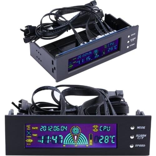 5.25 inch PC Fan Speed Controller Temperature Monitoring LCD Front Panel