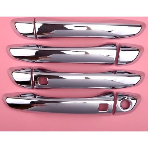 8Pcs/Set Exterior Front Chrome Door Handle Cover Trim Smart Key Hole Car ABS Fit For Hyundai Elantra 2017 2018 2019 2020