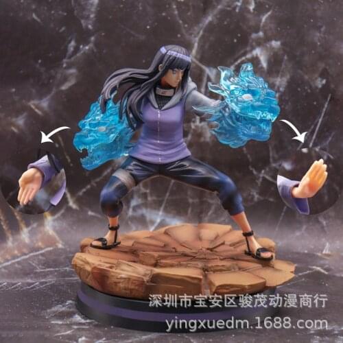 Anime Naruto Hyuga Hinata Gently Step Twin Lions Fist Ver. GK PVC Action Figure Statue Collectible Model Kids Toys Doll 23cm