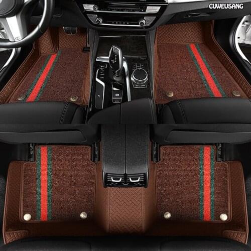 CUWEUSANG custom leather car floor mats for Lincoln all models Navigator MKZ MKS MKC MKX MKT car mats accessories auto styling