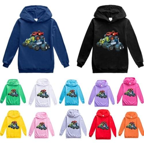Kids Blaze and The Monster Machines Fall Clothes for Toddler Girls Cotton Car Boys Hooded Fall Boutique Outfits Baby Girl Tops