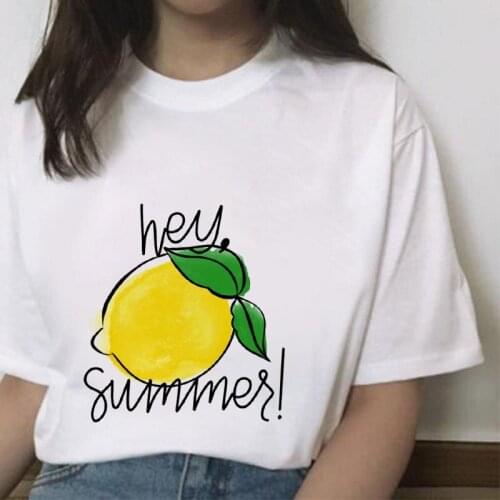 Graphic T shirt Women Fashion Casual Cartoon Fruit Clothes Floral Lady Tees Print Tops Clothing Female T Shirt Womens T-Shirt