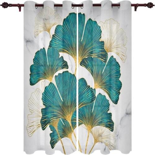 Ginkgo Biloba Marble Texture Window Curtains kids bedroom decor Curtain Home Decor Kitchen Decor Curtain Panels