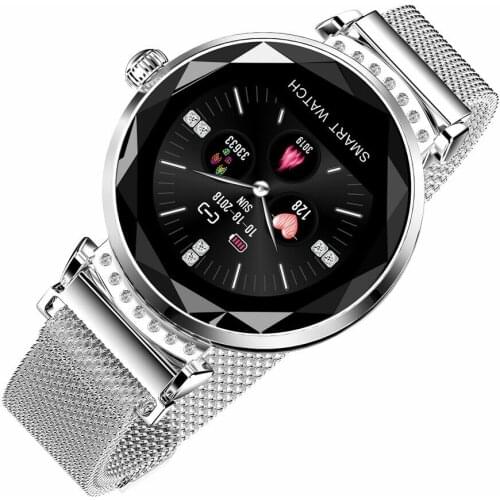 H2 Fashion Women Smart Watch Calories Fitness Tracker Sports Bracelet Alloy Lady Gifts Message Reminder