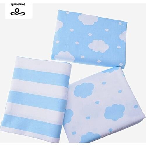 Clouds Printed Twill Cotton Fabric For Sewing Quilting Sky Blue Tissue Baby Bed Sheets Sleepwear Children Dress Skirt Material