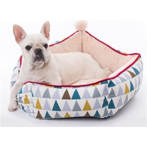 New Deep Sleep Cat Bed Kitten Cushion House Warm Puppy Kennel Detachable & Washable Thick Bichon Teddy Dog Bed For Small Pets
