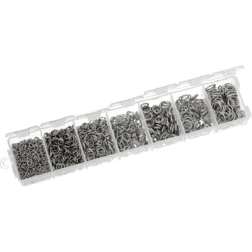 DoreenBeads Mixed Silver Color Round Jump Rings (Self-made Mixed) DIY Making Jewelry 8mm( 3/8") - 3mm( 1/8") -1Box (1500 pcs)