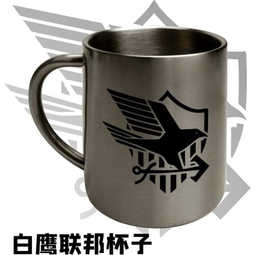 Game Azur Lane Eagle Union Logo 300ml Double Wall 304 Stainless Steel Cup Coffee Milk Tea Water Travel Mug for Outdoor Drinking