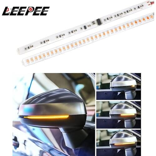 LEEPEE Rear View Streamer Strip 1 pair Motorcycle Water Turn Signal Light Car Modified Streamer Strip Flowing Turn Signal Lamp