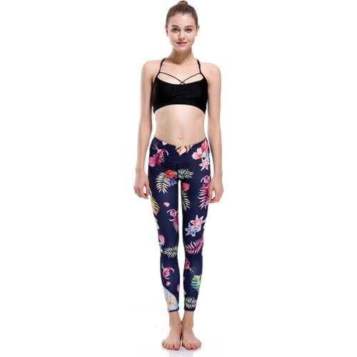 New Women Floral Yoga Pants High Elastic S To 3xL Fitness Bodybuilding Sports Jogging Running Workout Leggings 10 Patterns