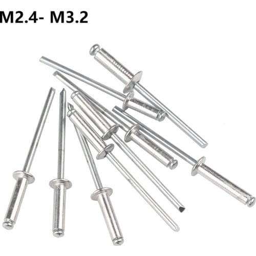 M2.4 M3.2 50/200 Pcs aluminum blind rivet, Pull Nails tool Round Head Fastening accessories