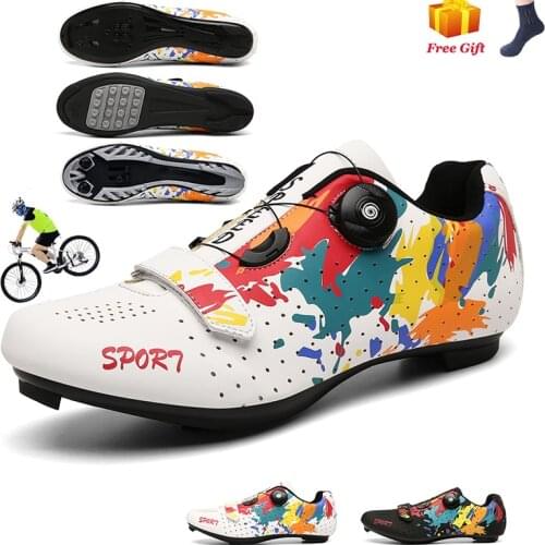 2021 New Style MTB Cycling Shoes Men Breathable Racing Road Bike Shoes Self-Locking Professional Bicycle Sneakers Sports Shoes