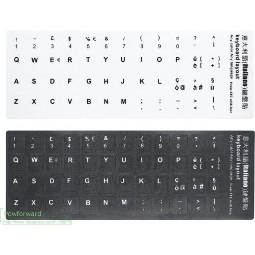 100pcs/lot Spanish Italian Keyboard Stickers PC Keyboard Stickers Computer For laptop desktop 11.6 12 13.3 14 15.6 17.3 inch
