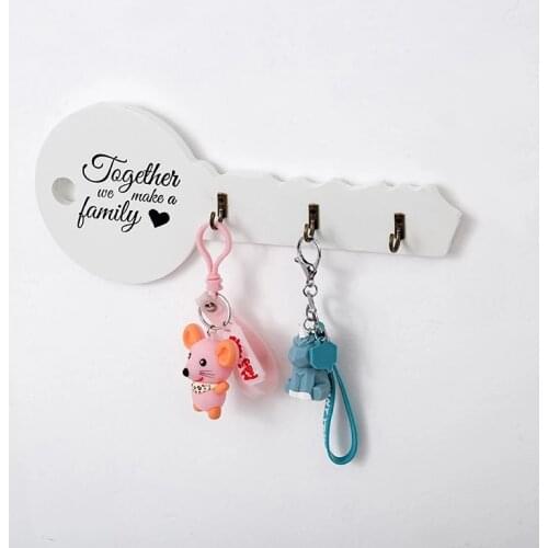 Wall Hanging Hook Retro Wood Key Holder For Hanging Clothes Hat Scarf Key Key Shape Hanger Rack Adhesive Display Racks Wall Hook