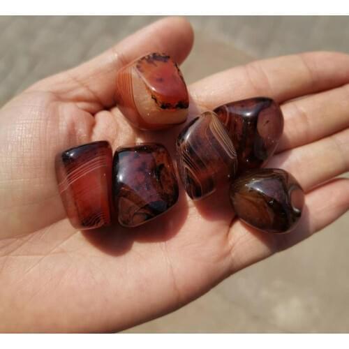 Natural Red Banded Sardonyx Agate Crystal Tumbled stone Agate Mineral Specimen Polished Reiki healing Decor