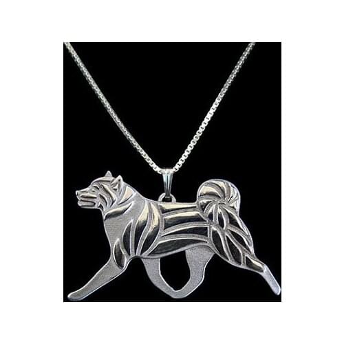Akita (American) movement pendant and necklace for women gold silver plated walk animal jewelry