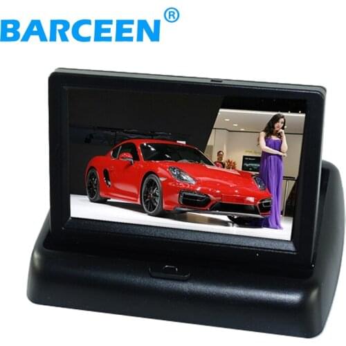Fit for various car 4.3" hd lcd foldable car monitor use for car parking use bring 800*480 high resolution color screen