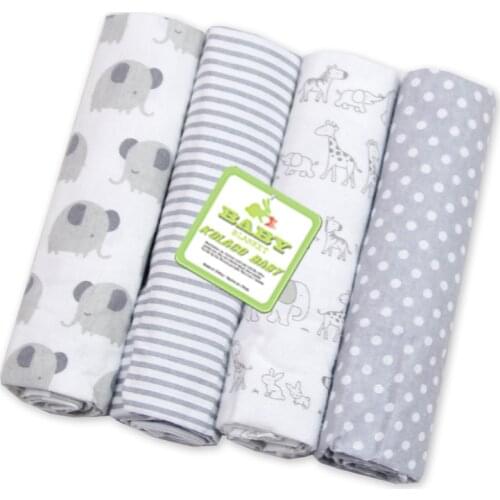 4pcs/pack 100% Cotton Baby Receiving Blanket Baby Bed Sheets Newborn Baby Bedding 76x76cm Supersoft Blanket Cobertor Bebe