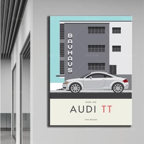 Poster and Prints 1980s German Classic Sports Car With Quote Wall Art Painting Home Decor Idea Gift Free Shipping