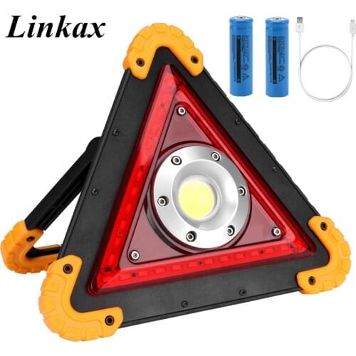 COB Work Lamp LED Portable Lantern Waterproof 4-Mode White+Red LED Emergency Portable Spotlight Rechargeable Floodlight Camping