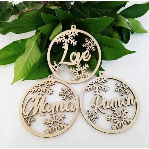 Christmas Custom Gadgets Personalized Name Decorations Laser Cutting Christmas Ball Decoration With Name Custom Gift Tags