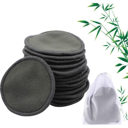 10/16/20Pcs Reusable Bamboo Cotton Make Up Remover Pads Washable Triple Layer Facial Skin Care Wipe Pads Cleaning Pad with Bag