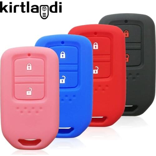 2 Buttons Silicone Car Key Case for Honda Fit Shuttle Gp8 HR-V Vezel Jade Gienia XR-V Crosstour Cover Keyless Shell Skin Holder