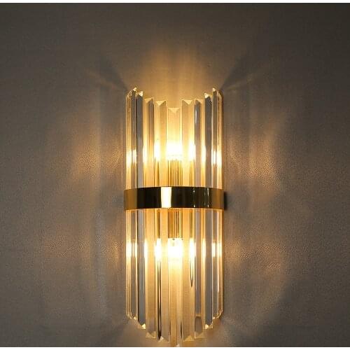 Modern Crystal Led Wall light Luxury Wall Light Indoor Gold Wall Sconce Living Room Bedroom Bedside Lamp Home Decor Luminarias