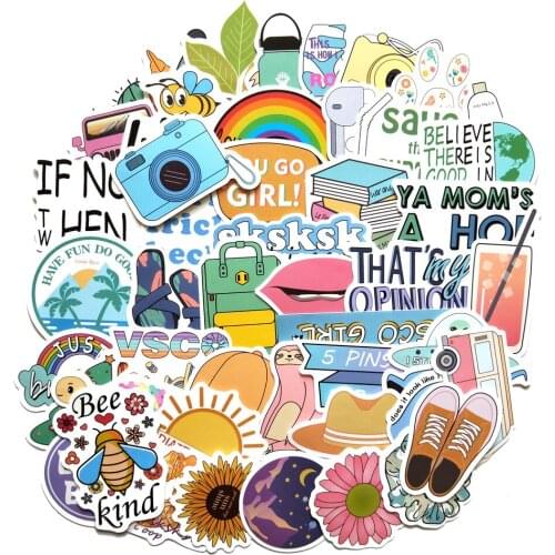 TD ZW 50Pcs Dumb Film Small Fresh Stickers For Suitcase Skateboard Laptop Luggage Fridge Phone Car Styling DIY Decal Sticker