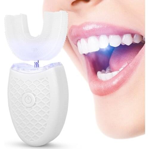 U-Shaped Adult Electric Sonic Toothbrush Automatic Cleaning Toothbrush Oral Care Tool White Adult Type