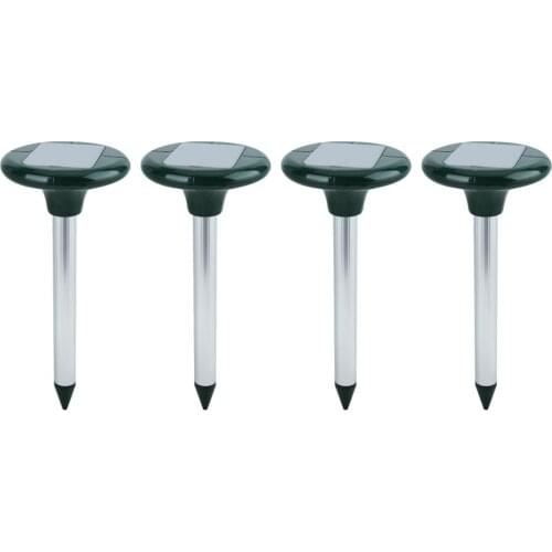 4pcs Solar Powered Ultrasonic Sonic Mouse Mole Pest Rodent Repeller Repellent Yard LED Light Repeller Outdoor Lamp Yard Garden