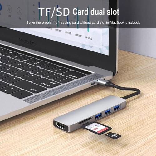 Usb c hdmi-compatible Adapter hub Card reader 4k 3.0usb for MacBook Pro/Air M1 Type-c multi-function Splitter splitter several