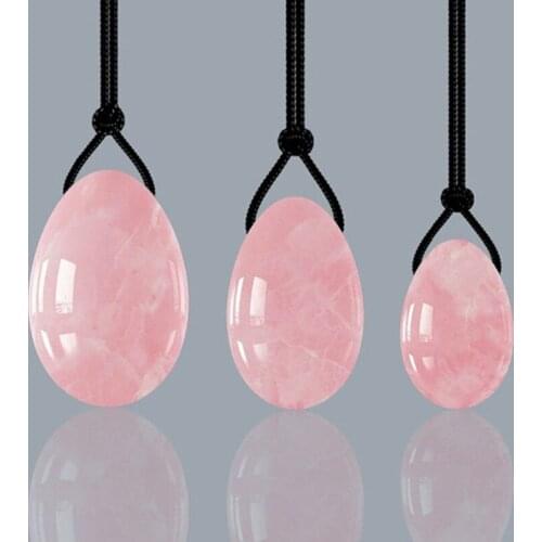 Rose Quartz Yoni Egg Natural Jade Eggs Women Kegel Exerciser Vaginal Muscles Tightening Ball Massage Yoni Wand Jade Massager