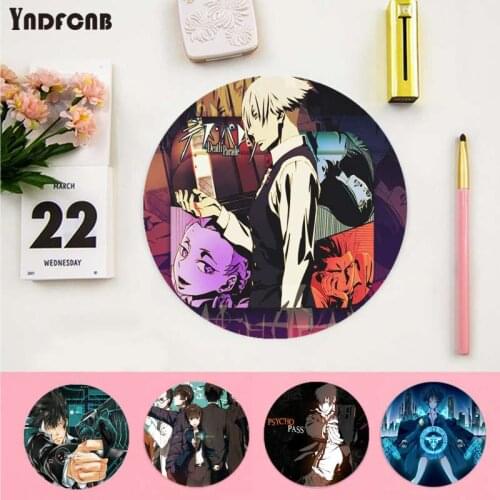YNDFCNB New Designs PSYCHO PASS anime round Mouse pad PC Computer mat Anti-Slip Laptop PC Mice Pad Mat gaming Mousepad