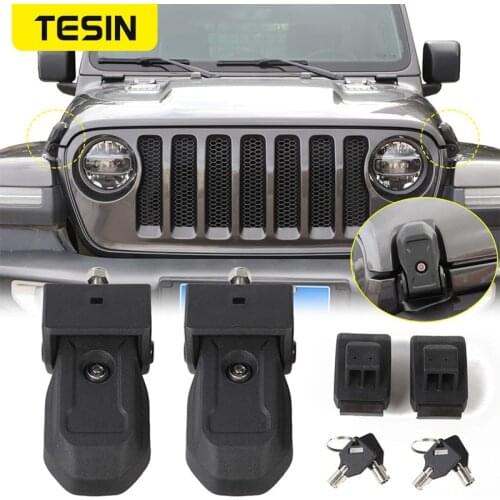 Lock Hood For Jeep Wrangler JL Car Engine Lock Hood Latch Catch With Key Lock Kit For Jeep Wrangler JL 2018+Exterior Accessories