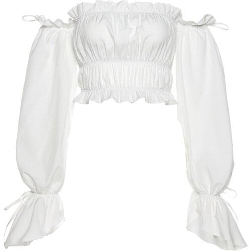 Womens Summer Trumpet Sleeve Tube Top Fashion Solid Color Boat Neckline Exposed Navel T-shirt