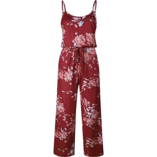 Summer Women Dress Fashion Sexy Matching Print Beach Jumpsuits Straps Loose Pants Vestido De Mujer Платье 2021 Нарядные Moda