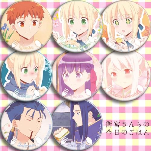 1PC 58mm Badges Fate/Grand Eater Saber Archer Super Cute Brooch Acrylic Badges for Clothes