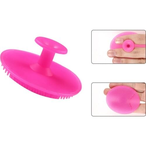 1 Pcs New Bathroom Shampoo Brush Face Wash Blackhead Cleansing Silicone Shampoo Brush Baby Bath Massage Mat Facial Peeling Brush