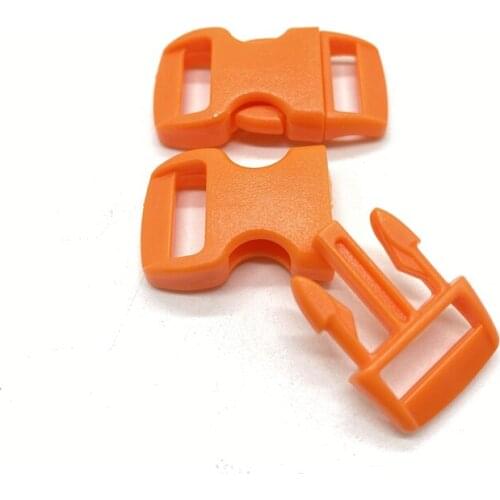 10Pcs 3/8" 10mm Side Release Buckle Curved Parachute 550 Paracord Bracelet DIY Dog Collar Strap Webbing Outdoor Camp #07