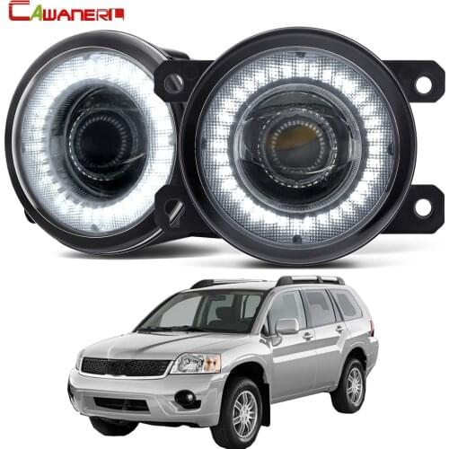 2 X Car Driver + Passenger Fog Light Assembly LED Angel Eye DRL Daytime Running Light 30W 12V For Mitsubishi Endeavor 2006-2011