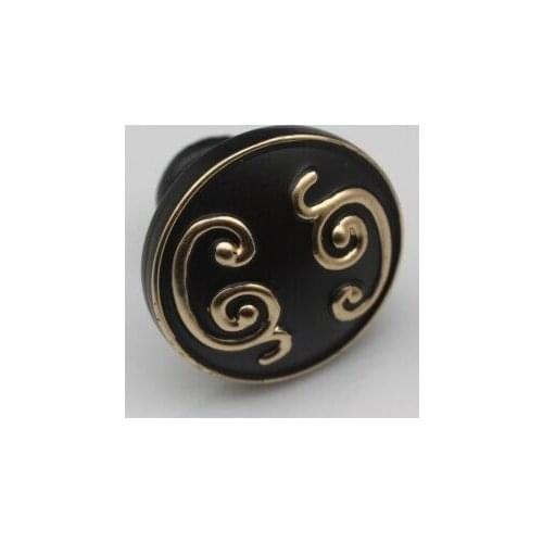 32mm vintage furniture decoration knobs black kitchen cabinet drawer knob pull black gold dresser cupboard handles pull knob