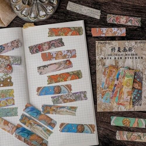 50 Pcs Vintage Stickers For Scrapbooking Mini Size Decoration Stickers For Diy Planners Calendars Suitcase Notebook