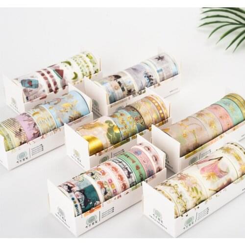 6/7pcs Gold Foil Decorative Washi Tape Set DIY Paper Masking Scrapbooking Sticker Label for Planner Diary Notebooks Stationery