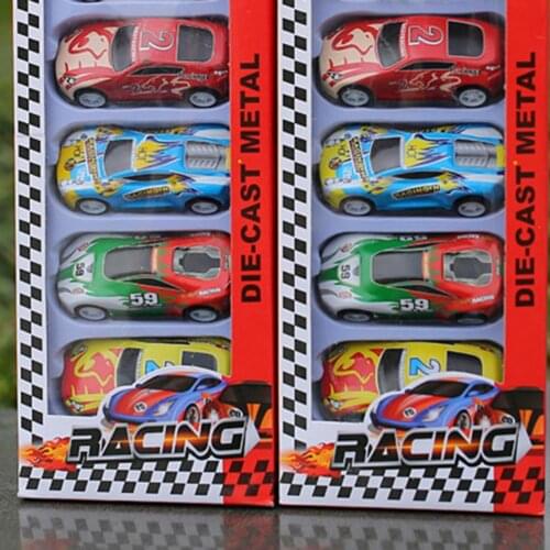 6Pcs Car Toy Highly Simulated Interest Training Alloy Iron Shell Pull Back Car for Children