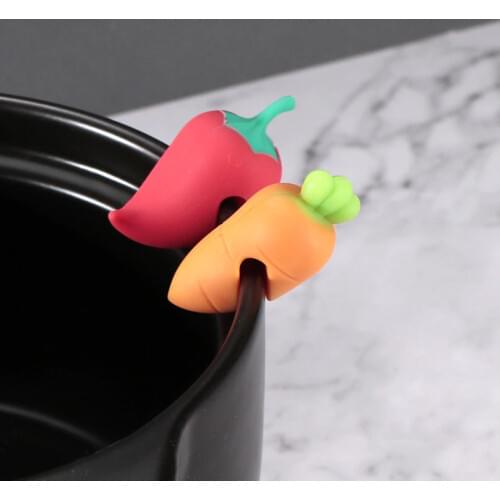 Anti-overflow Device Anti-overflow Stand Cute Chicken Legs Silicone Pot Clip Carrot Pepper Pot Cover Anti-overflow Stand Kitchen