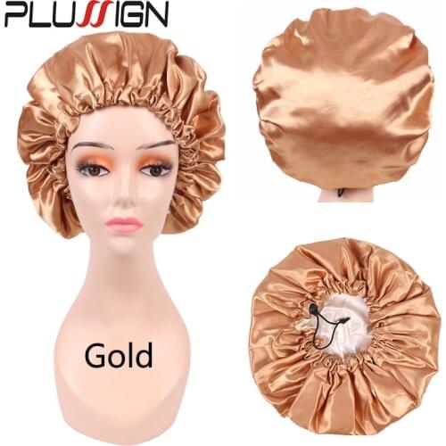 Satin Bonnet, Raibaubl Silk Bonnet With Elastic Soft Band Hair Care Cap For Salon Satin Silk Bonnet Black Pink Purple White